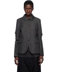 COMME DES GARÇON BLACK - ブラック ギャバジン テーラードジャケット - Lyst