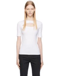 REMAIN Birger Christensen - T-shirt blanc à découpe - Lyst