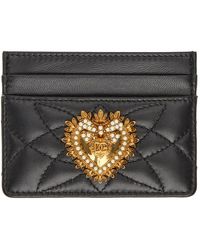 Porte-cartes Devotion moyen format Cuir Dolce & Gabbana en coloris Noir Femme Accessoires Portefeuilles et porte-cartes 