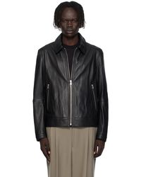BOSS - Regular-Fit Zip Leather Jacket - Lyst