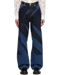 Dries Van Noten - Blue Printed Jeans - Lyst