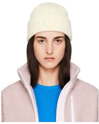 Canada Goose - Off- Cashmere Blend Double Fold Beanie - Lyst