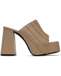 BY FAR - Ssense Exclusive Tan Brad Heeled Sandals - Lyst