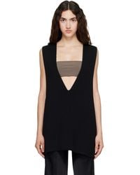 Rick Owens - Tower Wool Knit V Neck Vest - Lyst