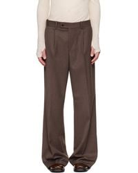 Tonywack - Melange Wool Wide-Leg Pleated Trousers - Lyst