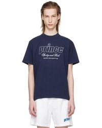 Sporty & Rich - Sportyrich t-shirt bleu marine à logo et à texte édition prince - Lyst