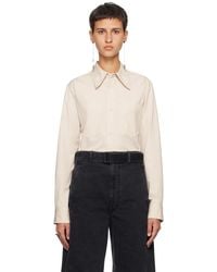 Lemaire - Beige Pointed Collar Shirt - Lyst