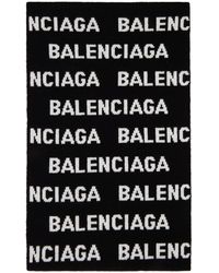Balenciaga - Écharpe noir et blanc à motif à logo - Lyst