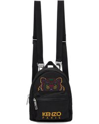 KENZO Black Canvas Mini Tiger Backpack