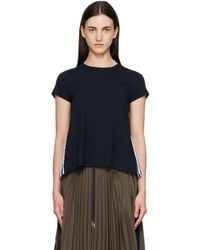 Sacai - Cotton Poplin X Cotton Jersey T-shirt - Lyst