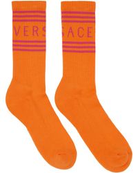 Versace - Orange Athletic Socks - Lyst