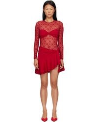 Marine Serre - Monogram Mesh Flock Ruffles Minidres - Lyst