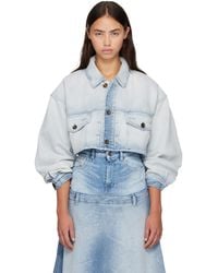 DIESEL - Oversized Cropped Trucker Denim Jacket - Lyst
