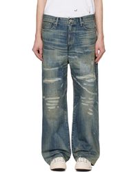Neighborhood - Jean Ample Bleu En Denim À Effet Usé - Lyst