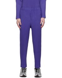 Homme Plissé Issey Miyake - Homme Plissé Issey Miyake Purple Monthly Color September Trousers - Lyst