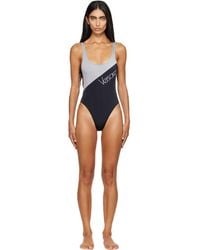 Versace - Embroidered-Logo One-Piece Swimsuit - Lyst