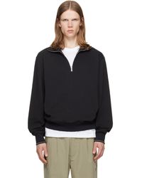 BOSS - Zipper Neck Structured Cotton Sweatshirt - Lyst