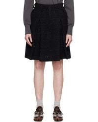 Ambush - Jupe Midi Noire En Tweed À Plis - Lyst