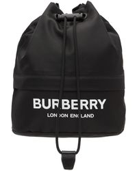 logo print icon stripe nylon drawcord pouch