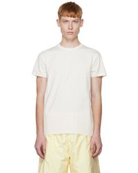 Jil Sander - T-shirt blanc cassé à col ras du cou - Lyst