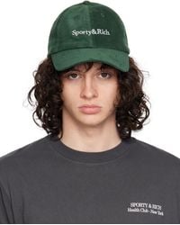 Sporty & Rich - Green Embroidered Cap - Lyst