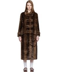OPEN YY - Tab Toggle Faux-Fur Coat - Lyst