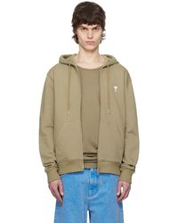 Ami Paris - カーキ Ami De Coeur コットン フーディ - Lyst