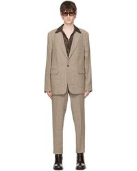 Dries Van Noten - Complet brun clair à motif pied-de-poule - Lyst
