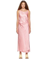 Acne Studios - Robe longue rose à assemblage portefeuille - Lyst
