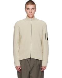 C.P. Company - Waffle Knit Cotton Zip Lens Jacket - Lyst