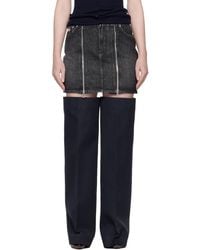 Jean Paul Gaultier - Front Zipped Denim Miniskirt - Lyst