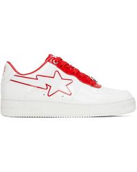 A Bathing Ape - White & Patent Leather Sneakers - Lyst