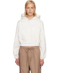 Skims - Off- Woven Cotton Cropped Zip Up Jacket - Lyst