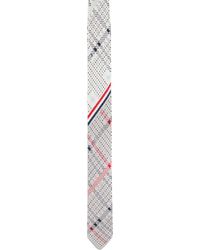 Thom Browne - Plaid Check Silk Knit Rwb Tie - Lyst