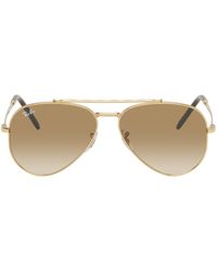 Ray-Ban - Gold New Aviator Sunglasses - Lyst