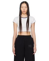 T By Alexander Wang - Gray Cropped T-shirt - Lyst