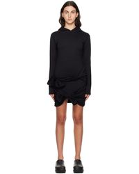 MSGM - Robe courte noire à capuche - Lyst