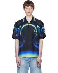 CASABLANCA - Open Collar Short Sleeve Shirt - Lyst
