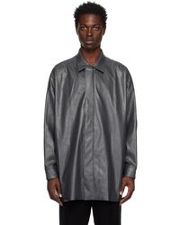 N. Hoolywood - Half Coat Faux-leather Jacket - Lyst