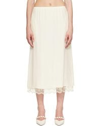 Simone Rocha - Off- Lace Trim Negligee Midi Skirt - Lyst