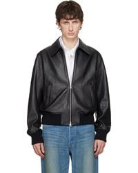 Ami Paris - Zipped Lamb Leather Jacket - Lyst