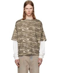 Rhude - Khaki & Tiger Camo Double-Layered T-Shirt - Lyst