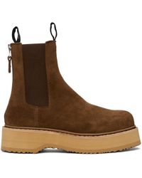 R13 - Brown Single Stack Chelsea Boots - Lyst