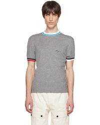 Ferragamo - T-shirt gris à logo brodé - Lyst