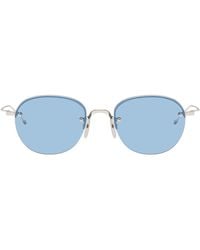 Thom Browne - Semi-Rimless Oval Titanium Sunglasses - Lyst