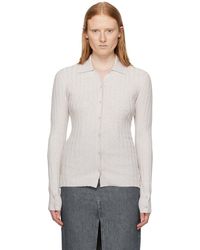 Filippa K - Off-white Spread Collar Cardigan - Lyst