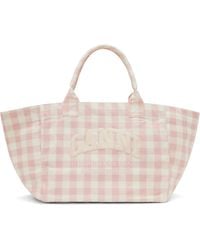 Ganni - Vichy Check Xxl Tote - Lyst