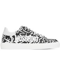 Moschino - Black Leather Low-top Sneakers - Lyst
