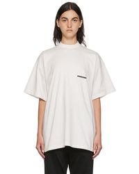 Balenciaga オフホワイト プリントtシャツ