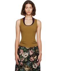 Dries Van Noten - Khaki Ribbed Tank Top - Lyst